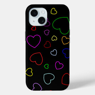 Para iPhone 15 Corazones Felices 2 - Coloridos - Funda Giratoria