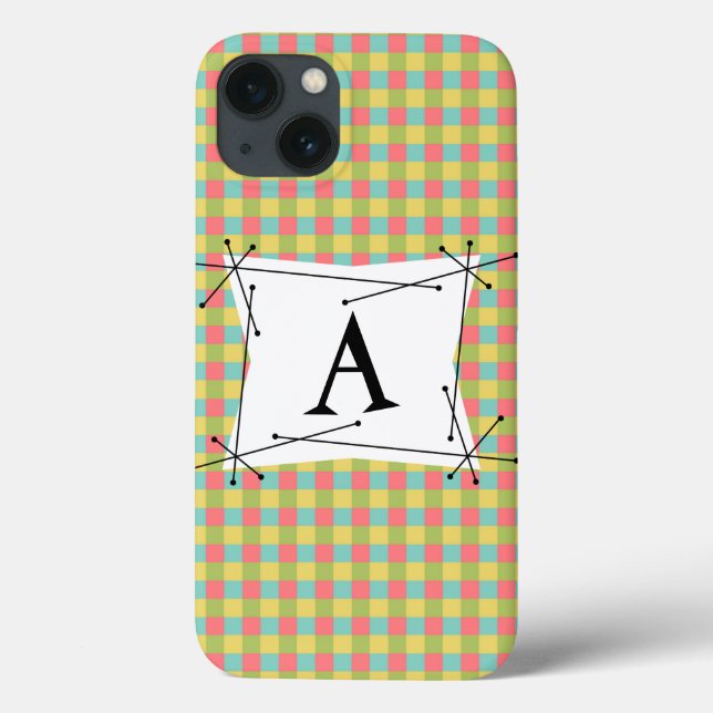 De Case-Mate Para iPhone Dazzle Check 'Monograma' iPad Mini funda vertical (Reverso)