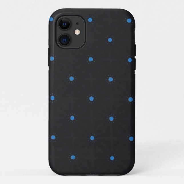 De Case-Mate Para iPhone estrellas azules en funda negro (Reverso)