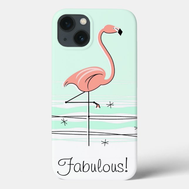 De Case-Mate Para iPhone Flamingo Aqua 'Fabulous!' iPad Mini funda (Reverso)