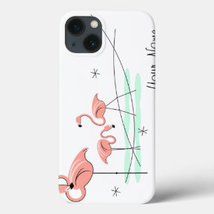 Para iPhone 13 Flamingo Ocean Trio 'Nombre' iPad Mini funda