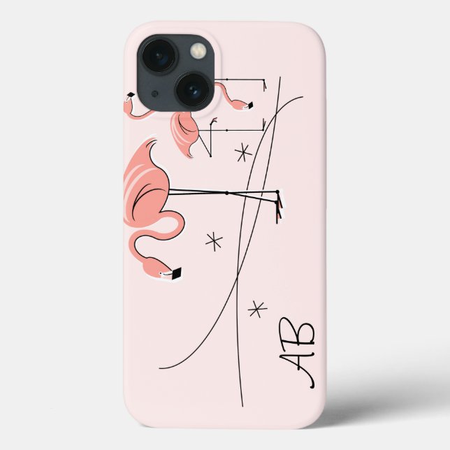 De Case-Mate Para iPhone Flamingos Trío rosa 3 'Monograma' iPad Mini funda (Reverso)