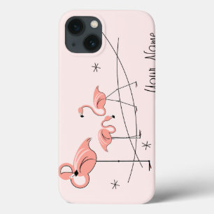 Para iPhone 13 Flamingos Trío rosa 'Nombre' iPad Mini funda
