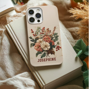 Para iPhone 14 Pro De Case-Mate Flores Retro Personalizadas Hawthorn Funda Resiste