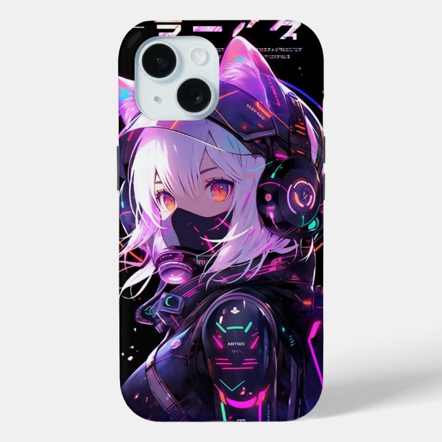 De Case-Mate Para iPhone Funda Anime Premium iPhone® | Anime Chica SciFi (Reverso )