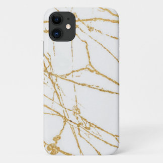 Para iPhone 11 funda blanco dorado moderno Mate Barely There