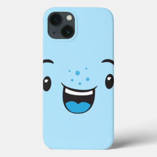 Funda Cara Kawaii Sonriente Azul
