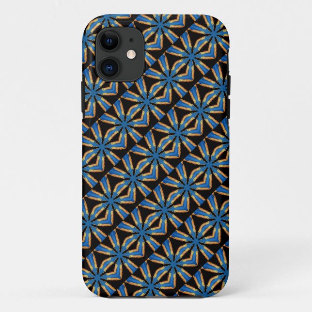 De Case-Mate Para iPhone funda diagonal negro y azul (Reverso)