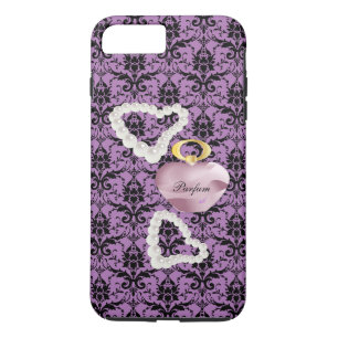 Para iPhone 8 Plus/7 Plus Funda duro Parfum&Pearls Purple Damask iPhone7Plus