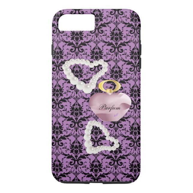 De Case-Mate Para iPhone Funda duro Parfum&Pearls Purple Damask iPhone7Plus (Reverso)