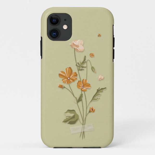 De Case-Mate Para iPhone Funda floral florido naranja-Mate (Reverso)