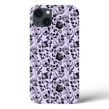 Funda Lilac floral dibujado a mano