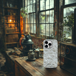 Para iPhone 14 Pro De Case-Mate Funda Personalizada con Bordado Floral Blanco y Ci