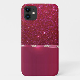 Para iPhone 11 Funda rojo purpurina-Mate apenas ahí