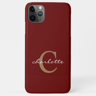 Para iPhone 11 Pro Max Funda rojo simple Personalizado-mate