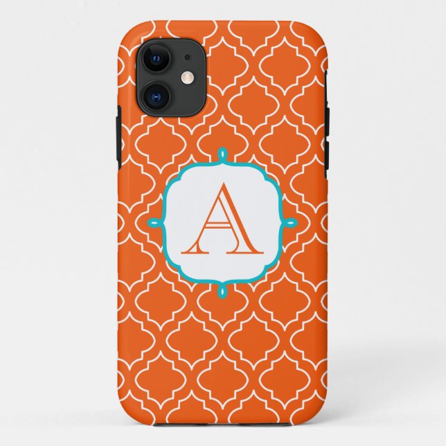 De Case-Mate Para iPhone Funda Tangerine Monograma Teléfono 5 (Reverso)