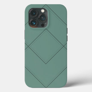 Para iPhone 13 Pro Funda verde con diseño geométrico