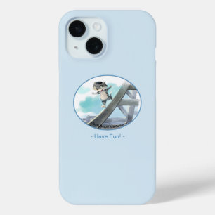 Para iPhone 15 Gato se desliza por la Torre Eiffel – Funda divert