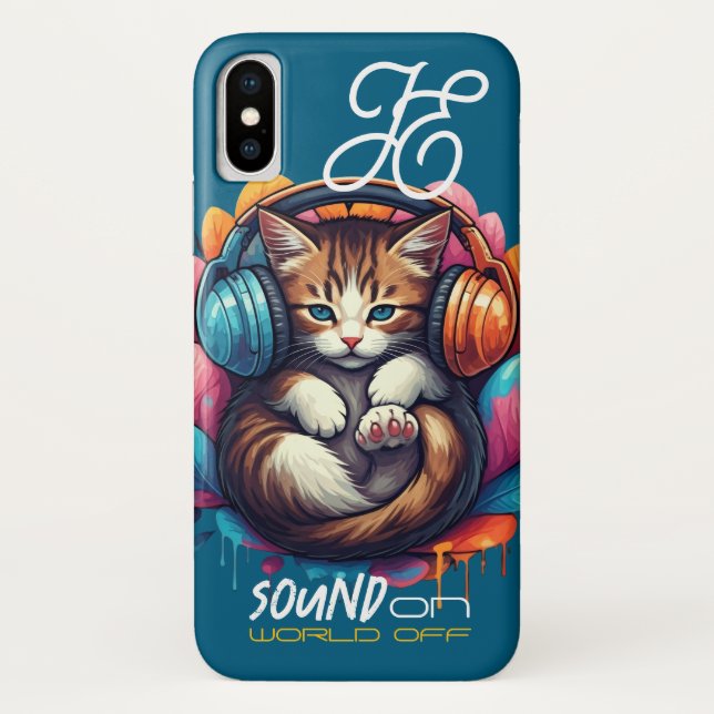 De Case-Mate Para iPhone Graffiti Kitty Vibe Funda - Brown Tabby (Reverso)