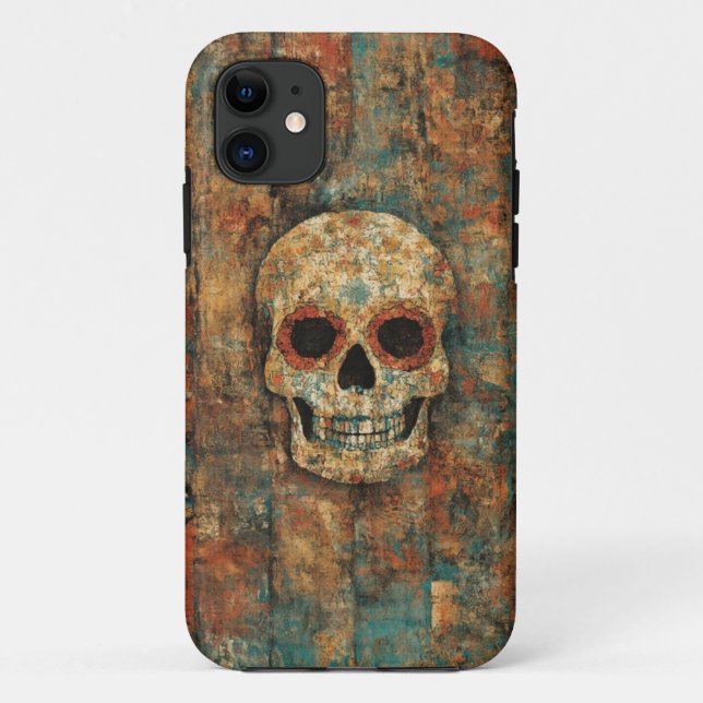 De Case-Mate Para iPhone Grunge Skull Art Mobile Funda (Reverso)