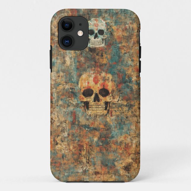 De Case-Mate Para iPhone Grunge Skull Art Mobile Funda (Reverso)
