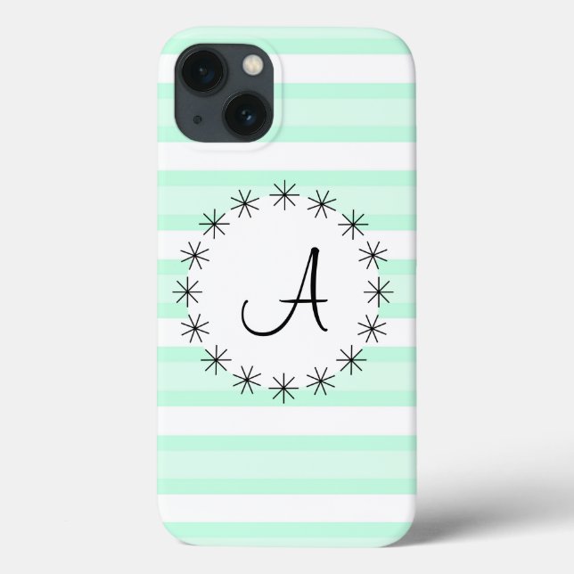 De Case-Mate Para iPhone Mini funda Aqua Stripe 'Monogram' iPad (Reverso)