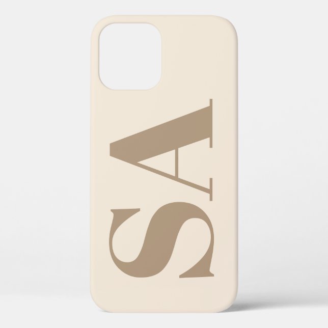 De Case-Mate Para iPhone Moderno Antique White con funda monograma Case-Mat (Reverso )
