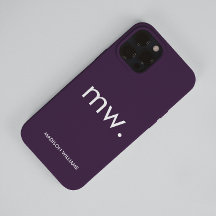 Monograma Pastel Elegante Funda Minimalista Femeni