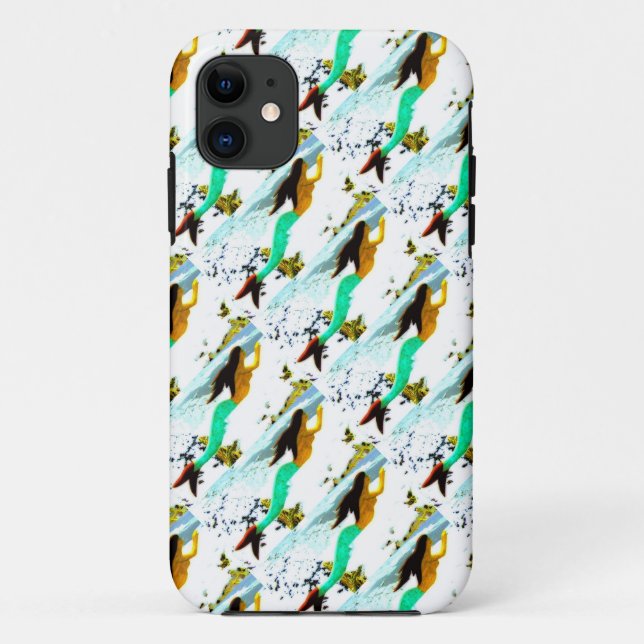 De Case-Mate Para iPhone morena sirenas nadando funda (Reverso)
