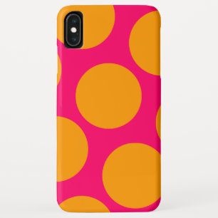 Para iPhone XS Max Naranja Polka Dot Funda-Mate Funda