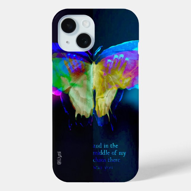 De Case-Mate Para iPhone Neon Butterfly Funda (Reverso )