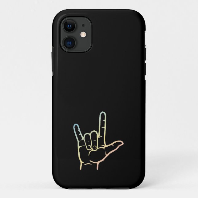 De Case-Mate Para iPhone Pastel ASL te amo Personalizado Funda (Reverso)