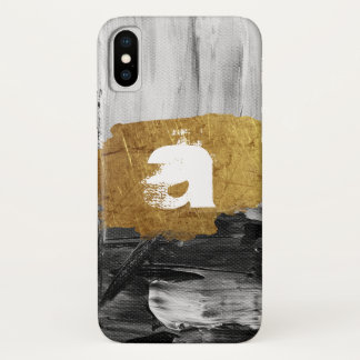Para iPhone X Pintura en blanco negro con Funda monograma person
