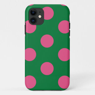 Punto Polka Funda lindo verde y rosa
