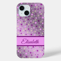 púrpura,estrellas,personalizar + funda, funda