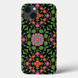 Para iPhone 13 Rangoli floral en negro Funda-Mate Ipad Mini Funda