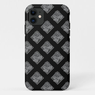 Rosa-Diamonds-17-Silver-Black-iPhone 5/5s Funda