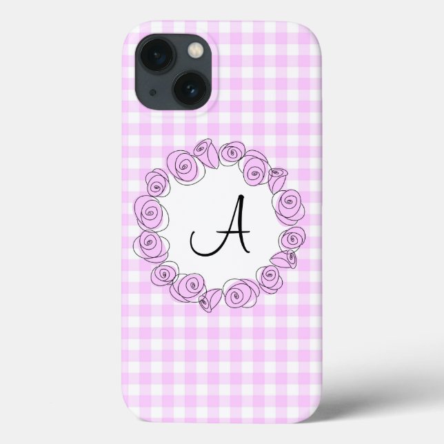 De Case-Mate Para iPhone Rosa Lilac Monograma comprobación iPad Mini funda  (Reverso)