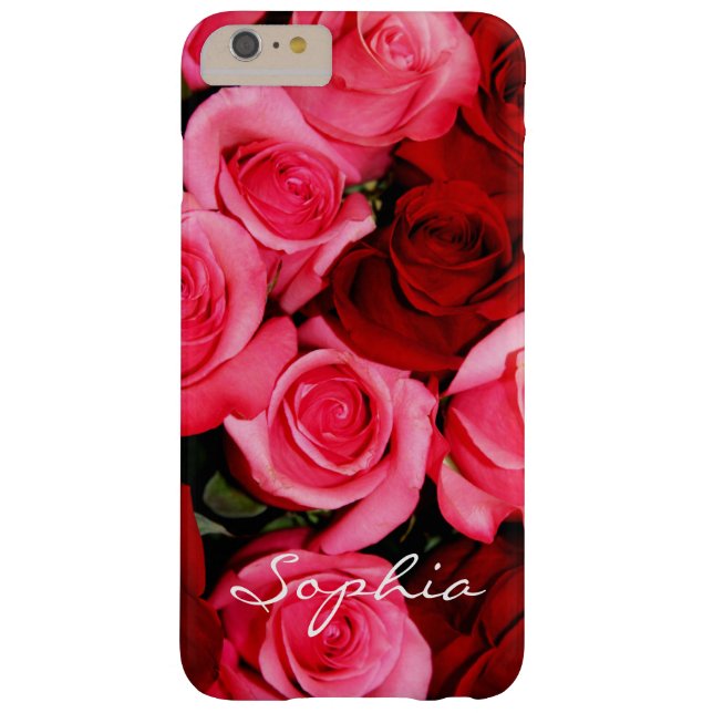 De Case-Mate Para iPhone Rosas, Funda Rosa y Red-iPhone 6 Plus (Reverso)