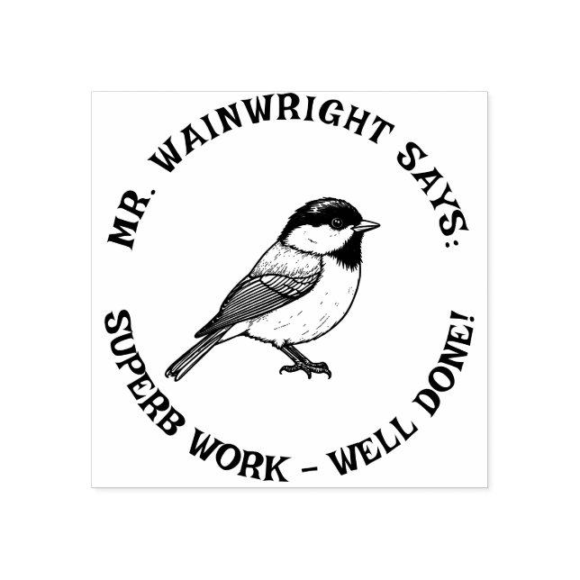 De Caucho El sello del profesor personalizado Chickadee cali (Impresión)