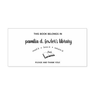 De Caucho El sello personalizado del libro lo leyó amor él