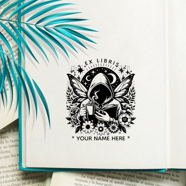 De Caucho Fantasía floral redonda mariposa ex sello libris (Subido por el creador)