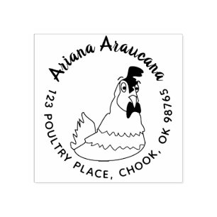 De Caucho Sello divertido del remite del pollo para la