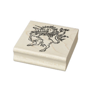 De Caucho Sello heráldico 2,5 x 2,5" del unicornio