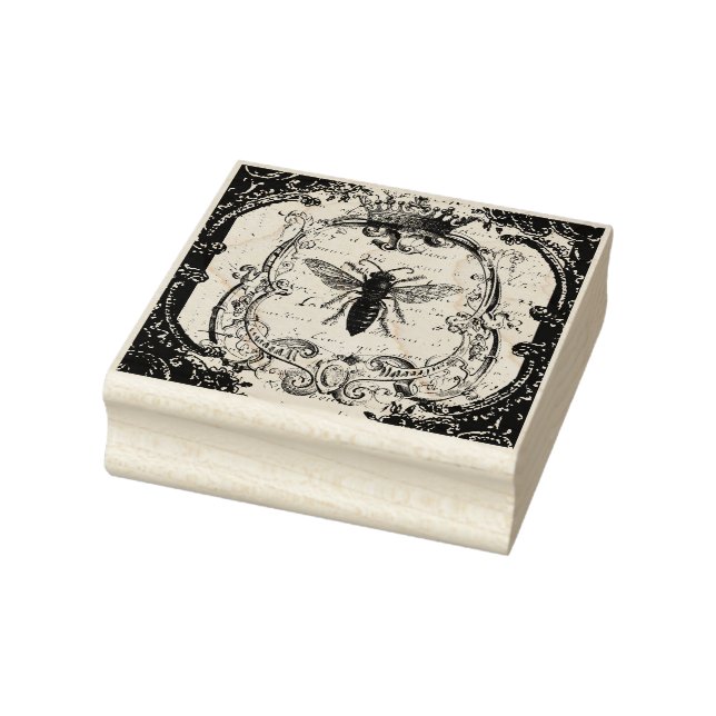 De Caucho Sello Ornate Bee, Arte Alterado Medial Mixto (Sello)