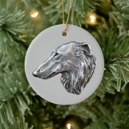 De Cerámica Adorno Borzoi