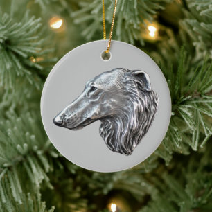 De Cerámica Adorno Borzoi