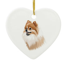 Adorno cerámico perro Pomerania