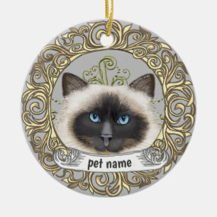 De Cerámica Adorno conmemorativo cariñoso para gato Birmano