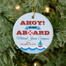 De Cerámica Adorno conmemorativo del primer año del bebé náuti